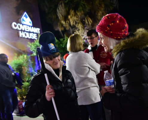 Participants in the Covenant House annual sleep out.