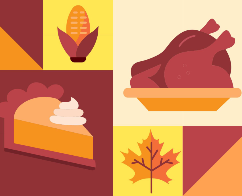 Covenant House Thanksgiving meals and fall themed graphic